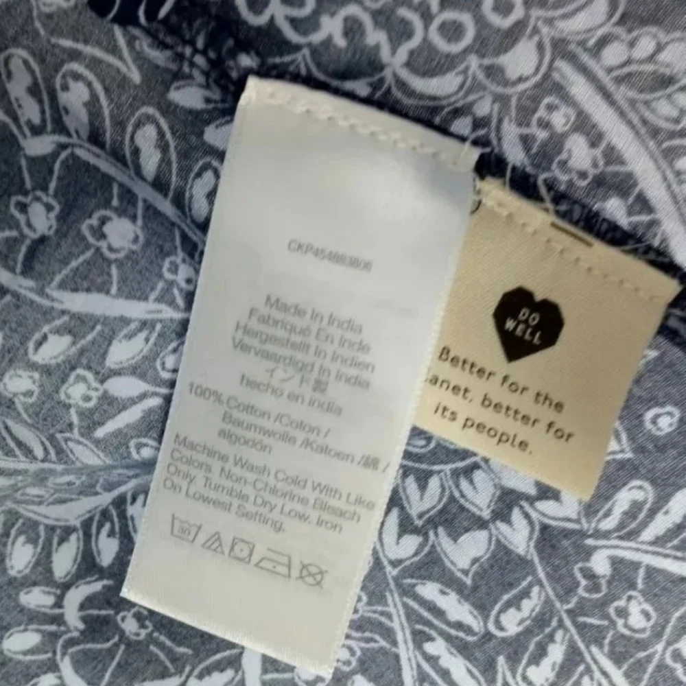Madewell‎ Blue Paisley Garden Print Ruffle Shoulder Top